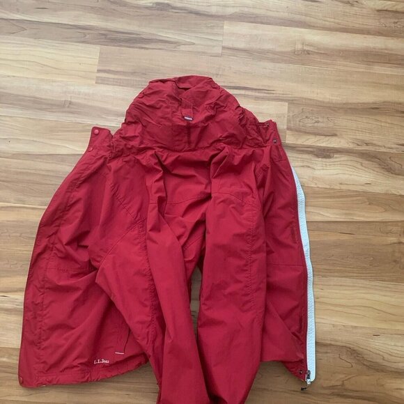 L.L. Bean Jacket Windbreaker Packable Hood Lightweight XL Tall Red - Picture 14 of 16